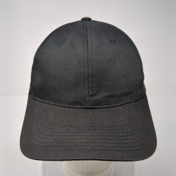 Roebucks Slideback Hat Black One Size Adjustable Vented Holes 6 Panel Blank - Picture 2 of 9